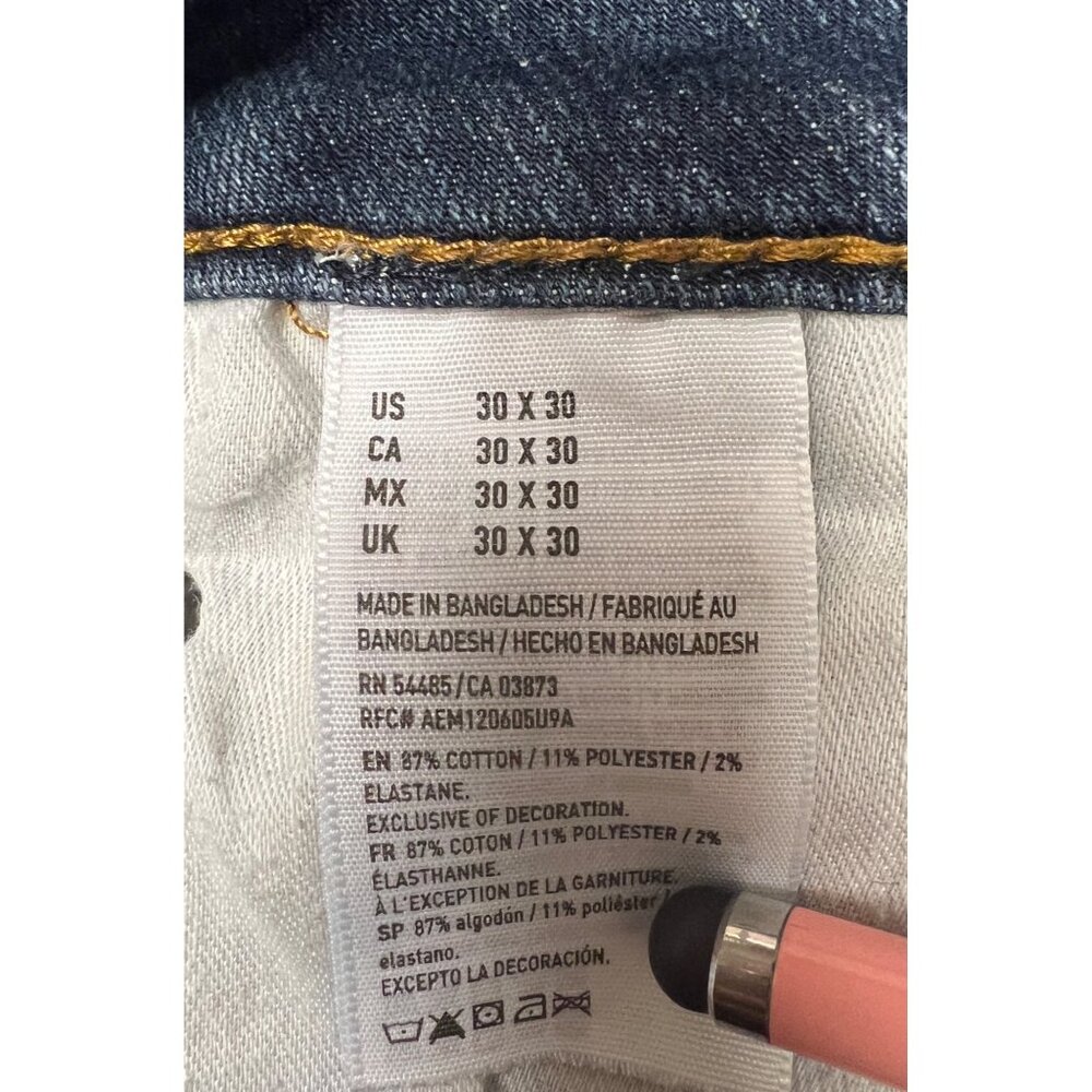 American Eagle Outfitters Extreme Flex Mens Jeans Size 30x30 Blue Denim Straight - Picture 4 of 4